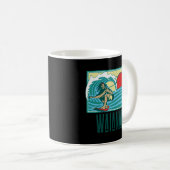 Waianae Hawaii  Surfer Wave Retro Graphic Koffiemok (Voorkant rechts)