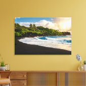 Waianapanapa Beach Canvas Afdruk (Insitu (Woonkamer))