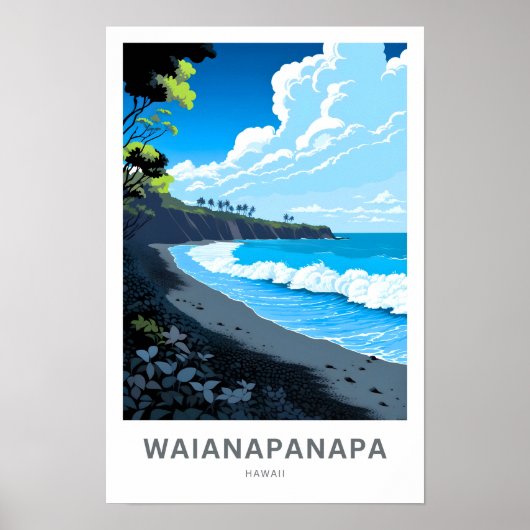 Waianapanapa Hawaii Reisprint Poster (Voorkant)