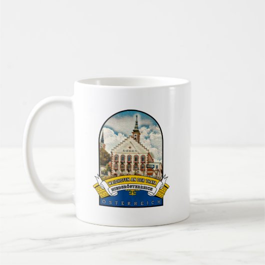 Waidhofen an der Thaya Niederösterreich Souvenir  Koffiemok (Links)