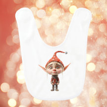Waifish Meisje Kerst Elf Baby Bib