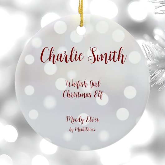 Waifish Meisje Kerst Elf Keramisch Ornament