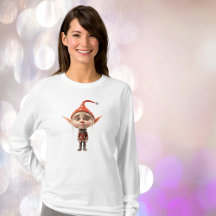 Waifish Meisje Kerst Elf Vrouwen T-shirt