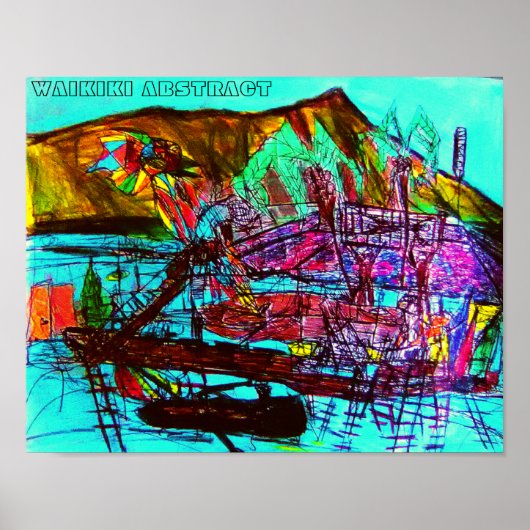 WAIKIKI ABSTRACT POSTER (Voorkant)