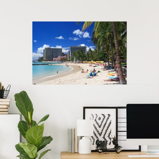 Waikiki Beach 1 Poster (Thuiskantoor)