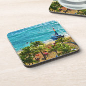 Waikiki Beach Bier Onderzetter (Linkerzijde)