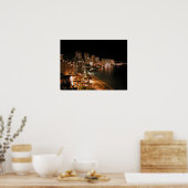 Waikiki Beach bij nacht Poster (Keuken)