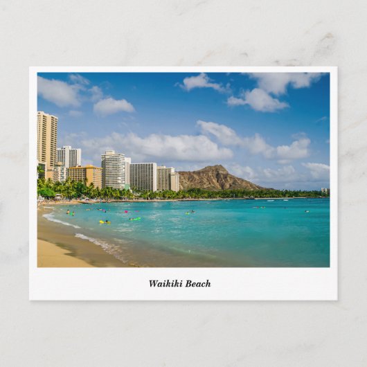 Waikiki Beach Briefkaart (Voorkant)