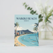 Waikiki Beach Briefkaart (Staand voorkant)