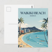 Waikiki Beach Briefkaart (Voorkant / Achterkant)