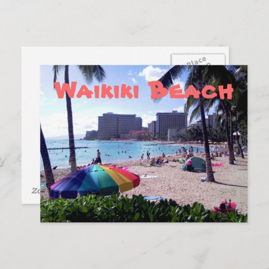 Waikiki Beach Briefkaart (Voorkant / Achterkant)