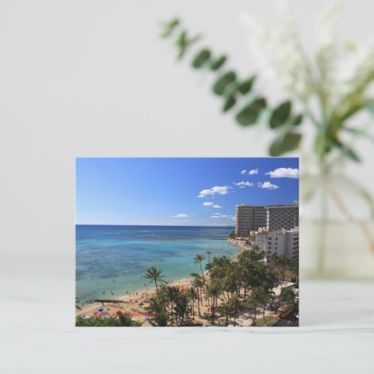 Waikiki Beach briefkaart (Staand voorkant)