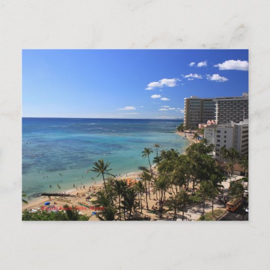 Waikiki Beach briefkaart (Voorkant)