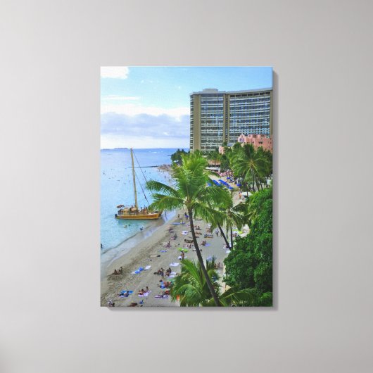 Waikiki Beach Canvas Afdruk (Voorkant)