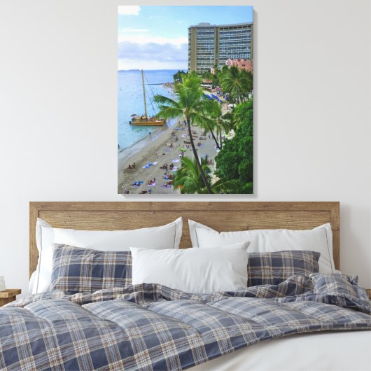 Waikiki Beach Canvas Afdruk (Insitu (Slaapkamer))