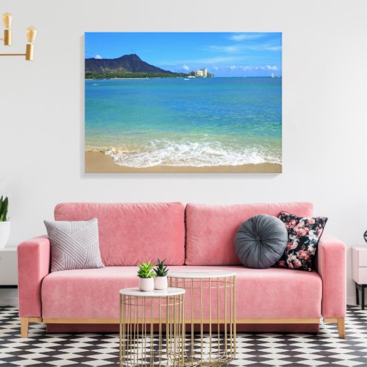 Waikiki Beach Canvas Afdruk (Insitu (Woonkamer))