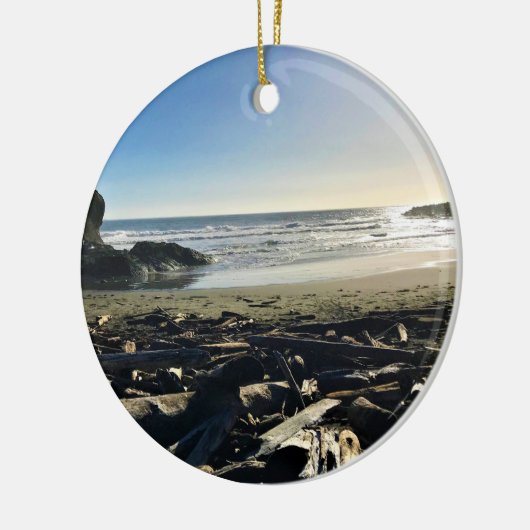 Waikiki Beach, Cape Diseption, Washington Keramisch Ornament (Links)