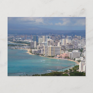 Waikiki Beach en Honolulu Skyline vanuit Diamond H Briefkaart