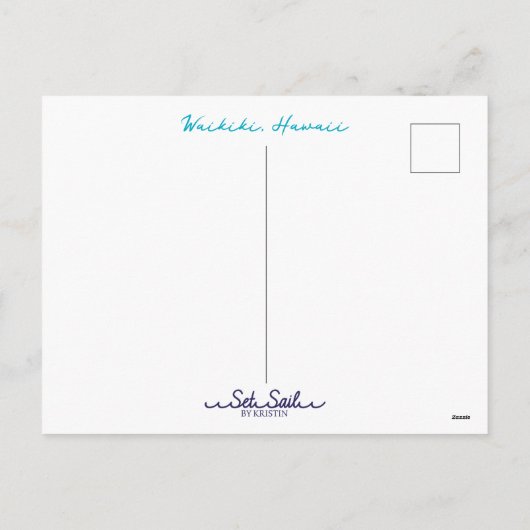 Waikiki Beach Feestdagenkaart (Achterkant)