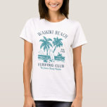 Waikiki Beach Gezinsvakantie Ouderwetse Surf Logo T-shirt<br><div class="desc">Maak een statement op je aanstaande vrijgezellenfeest met deze prachtige,  gepersonaliseerde T-shirts voor een strandfeest. Of je nu een vrijgezellenreis viert,  een meidenvakantie of een vriendinnenreis,  deze op maat gemaakte T-shirts voor een strandfeest zijn de perfecte aanvulling op je onvergetelijke uitje.</div>