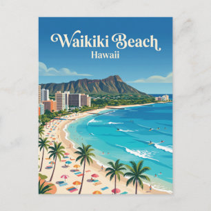 Waikiki Beach Hawaï Briefkaart