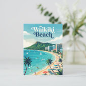 Waikiki Beach Hawaï Briefkaart (Staand voorkant)