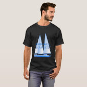 Waikiki Beach Hawaï Nautische zeiler T-shirt (Voorkant volledig)