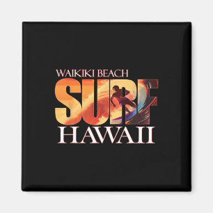 Waikiki Beach Hawaïi Hawaïaanse Eilanden Surfen Vo Magneet