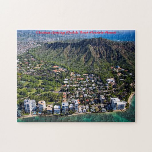 Waikiki Beach Hawaii Honolulu. Kerstgroet Legpuzzel (Horizontaal)
