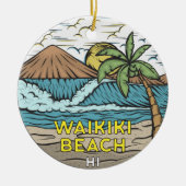 Waikiki Beach Hawaii  Keramisch Ornament (Voorkant)