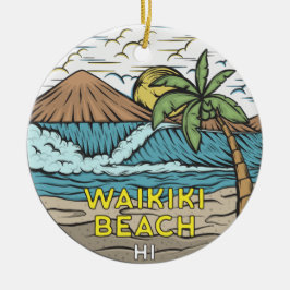 Waikiki Beach Hawaii  Keramisch Ornament