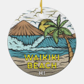 Waikiki Beach Hawaii Keramisch Ornament (Achterkant)