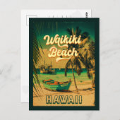 Waikiki Beach Hawaii  Palmbomen Souvenir Briefkaart (Voorkant / Achterkant)