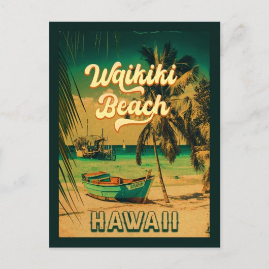 Waikiki Beach Hawaii  Palmbomen Souvenir Briefkaart (Voorkant)