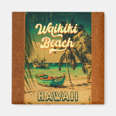 Waikiki Beach Hawaii  Palmbomen Souvenir Magneet (Voorkant)