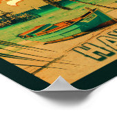 Waikiki Beach Hawaii Palmbomen Souvenir Poster (Hoek)