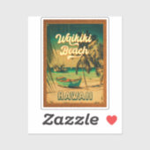 Waikiki Beach Hawaii  Palmbomen Souvenir Sticker (Vel)
