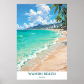 Waikiki Beach, Hawaii Poster (Voorkant)