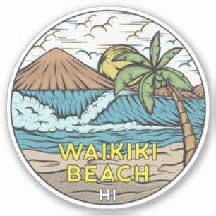 Waikiki Beach Hawaii  Sticker