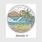 Waikiki Beach Hawaii Sticker (Vel)