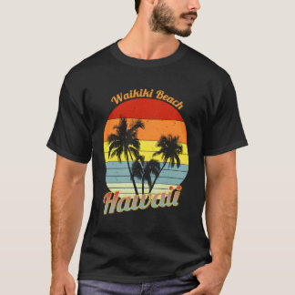 Waikiki Beach Hawaii Tropische palmbomen Vakantie T-shirt