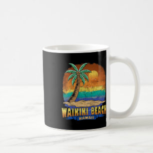 Waikiki Beach Hawaii Vintage noodlijdend souvenir Koffiemok