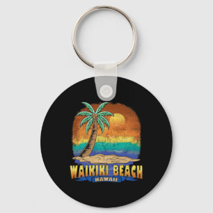 Waikiki Beach Hawaii Vintage noodlijdend souvenir Sleutelhanger