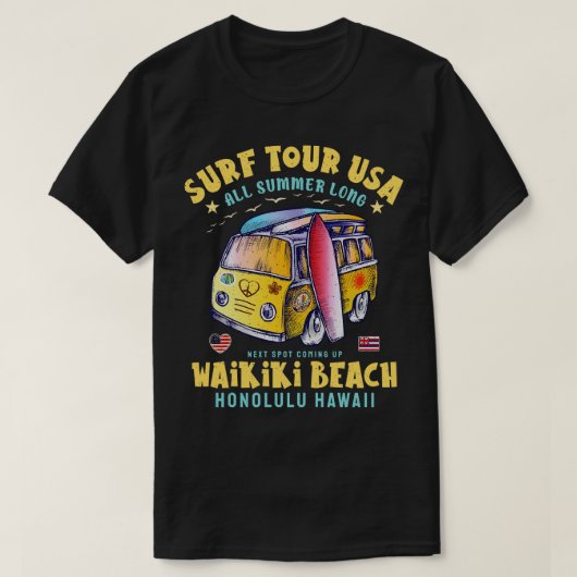 Waikiki Beach Honolulu Hawaï T-shirt (Design voorkant)