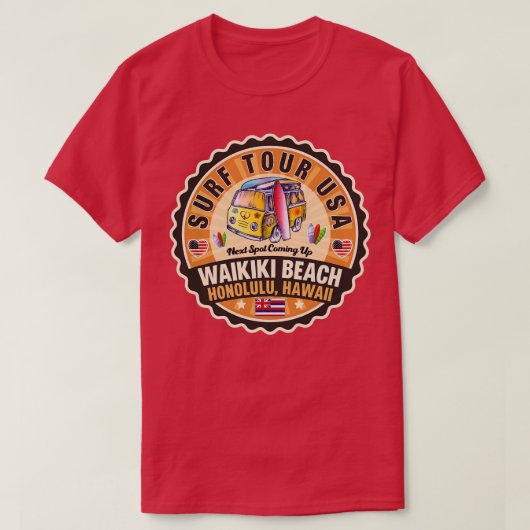 Waikiki Beach Honolulu Hawaii 2 T-shirt (Design voorkant)