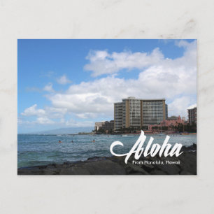 Waikiki beach Honolulu Hawaii briefkaart