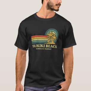 Waikiki Beach Honolulu Hawaii Vakantie Vintage Pal T-shirt