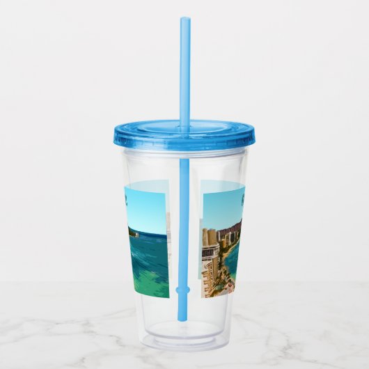 Waikiki Beach Honolulu Oahu Hawaii  Acryl Drinkbeker (Rechts)