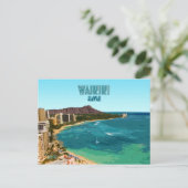 Waikiki Beach Honolulu Oahu Hawaii  Briefkaart (Staand voorkant)