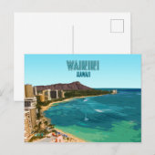 Waikiki Beach Honolulu Oahu Hawaii  Briefkaart (Voorkant / Achterkant)